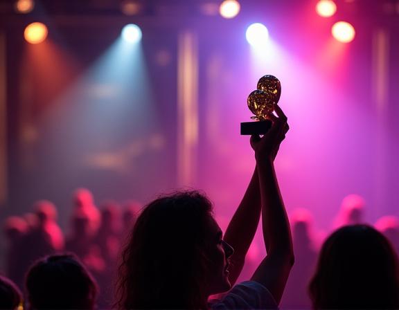 Pemenang anugerah di atas pentas